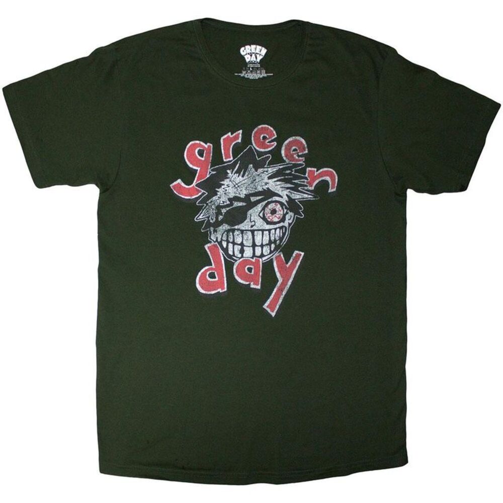 Green Day Unisex Adult Eye Patch T-Shirt / Green